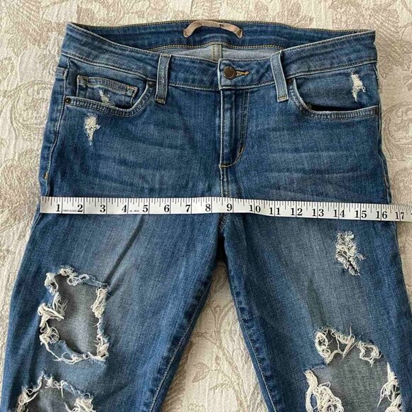 Joe's Jeans Mid-rise Skinny Ankle Raw Hem Stretch Size 28W - Picture 2 of 7